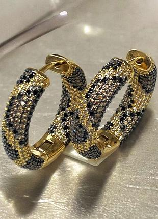 Сережки з медичної сталі stainless steel, xuping, позолота