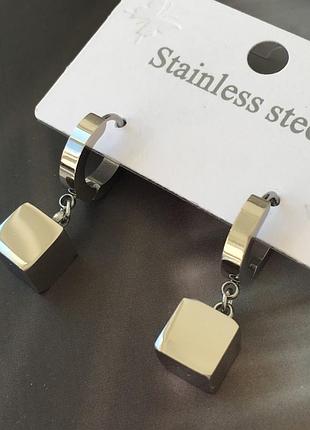 Сережки позолочені з медичної сталі stainless steel