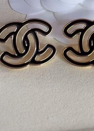 Серьги шанель из медицинского золота stainless steel