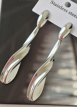 Сережки позолочені з медичної сталі stainless steel