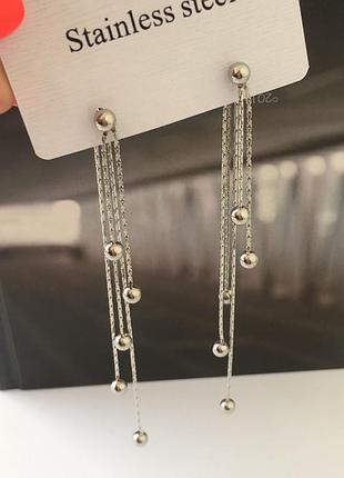 Серьги с шариками из медицинского золота stainless steel, xuping позолоченные