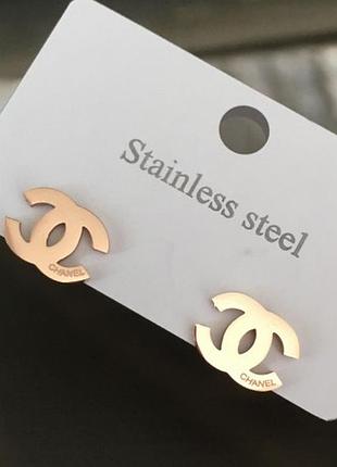 Серьги из медицинского золота stainless steel, xuping позолоченные