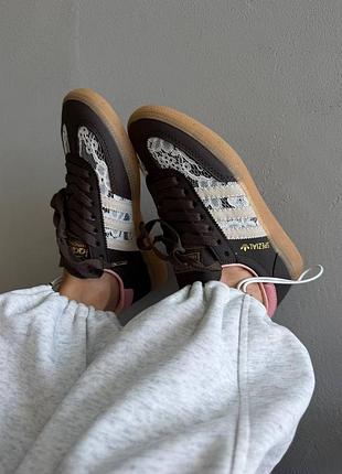 Кроссовки женские adidas spezial | brown lace / pink