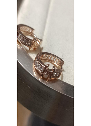 Сережки з медичної сталі stainless steel, xuping, позолота