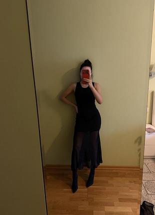 Довга сукня жіноча zara чорна