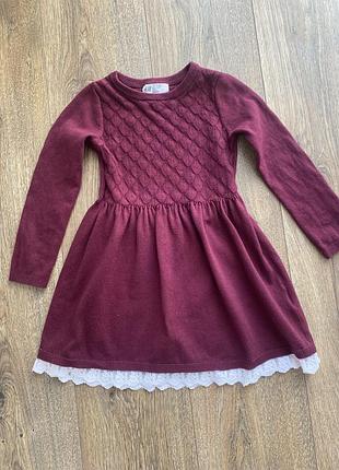 Сукня для дівчаток h&m бордова, розмір 98/104