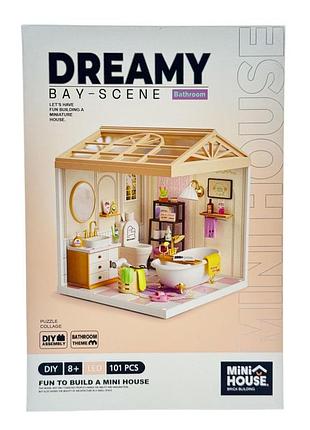 Конструктор-румбокс mini house серии интерьер – ванная комната (свет)