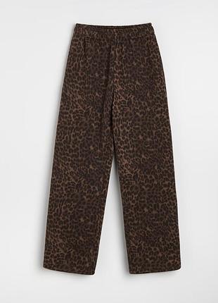 Спортивні леопардові штани wide leg