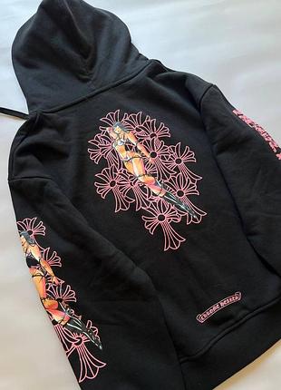 Худі чоловіче chrome hearts на блискавці, чорне