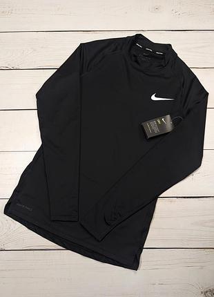 Мужской черный рашгард nike pro compression dri fit longsleeve оригинал компрессионный лонгслив найк про