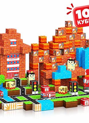 Магнитный конструктор minecraft пожарная станция 100 деталей для детей от 3 лет