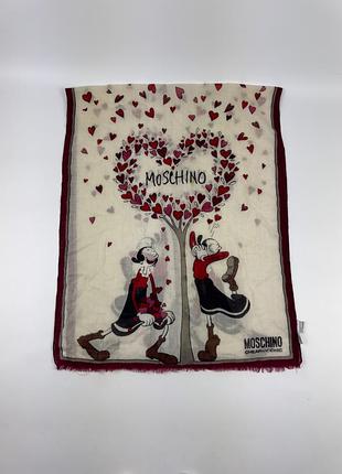 Шарф жіночий moschino вовняний з малюнком
