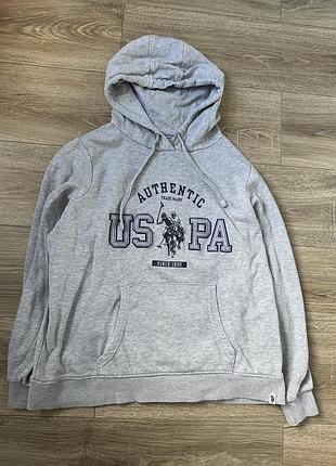 Худі u.s .polo assn сіре унісекс