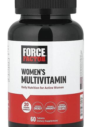 Мультивитамины для женщин, force factor, 60 таблеток, комплекс витаминов и минералов для активных женщин.