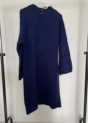 Платье-свитер massimo dutti, размер s, глубокий синий цвет, итальянская пряжа🧵