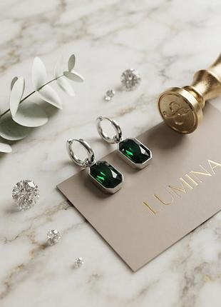 Сережки "lumina" emerald