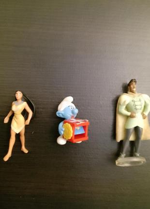 Іграшкові фігурки для дівчаток/хлопчиків disney, kinder surprise, різнокольорові, пластик