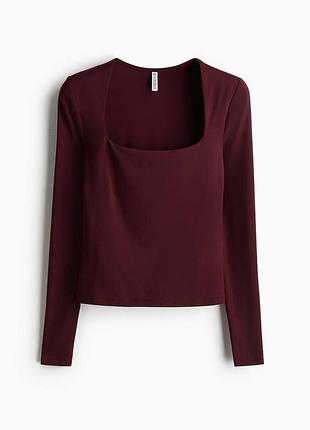 Топ з мікрофібри з довгими рукавами h&m