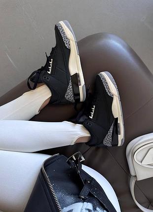 Кроссовки женские nike air jordan retro 3 | “off noir black” premium