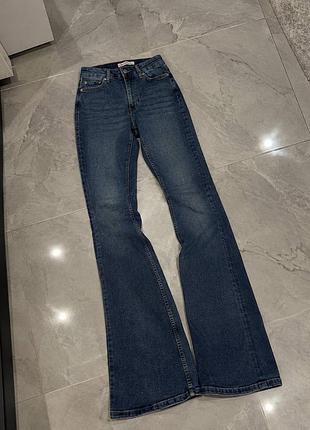Джинси клеш кльош flared жіночі bootcut синього кольору