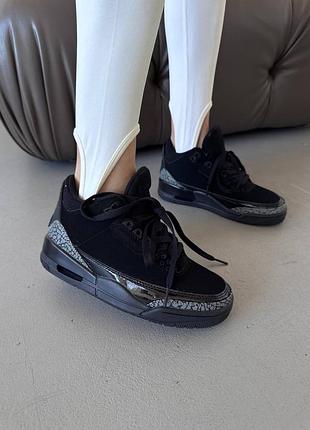 Кроссовки женские nike air jordan retro 3 | « black cat» premium