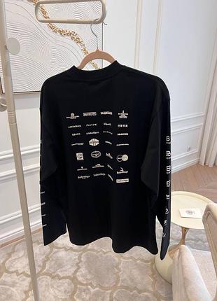 Лонгслів жіночий balenciaga чорний з принтом