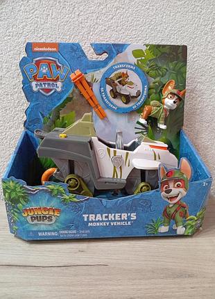 Игровой набор paw patrol щенячий патруль: спасательный автомобиль-трансформер с фигуркой трекера spin master