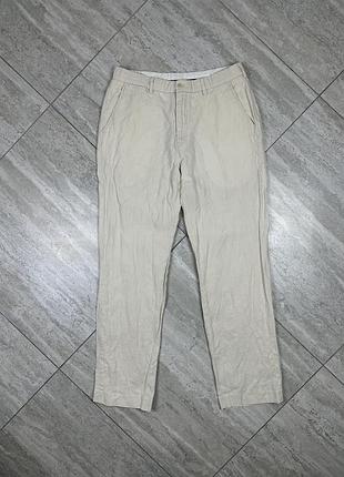 Vintage polo by ralph lauren men's pants, 100% linen, 34, beige штани брюки льон