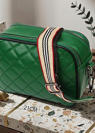 Жіноча шкіряна сумка крос боді для міста та щоденного використання vintage 22113 зелена