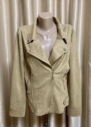 Жіноча куртка косуха hj woman collection бежевого пісочного кольору  розмір l/ xl