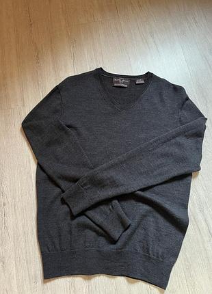 Светр black brown 1826 з екстра тонкої меріносової шерсті