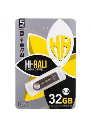 Usb-накопичувач hi-rali rocket 32gb usb flash drive 3.0 флешка 32 гб steel