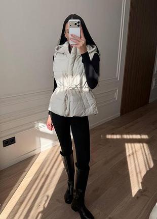 Женская жилетка oversize | водоотталкивающая плащевка + экопух