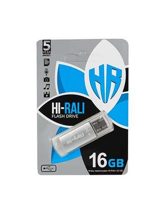 Флешка 16 gb hi-rali silver для зберігання та передачі інформації