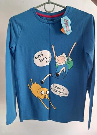 Реглан для хлопчика синій з принтом adventure time