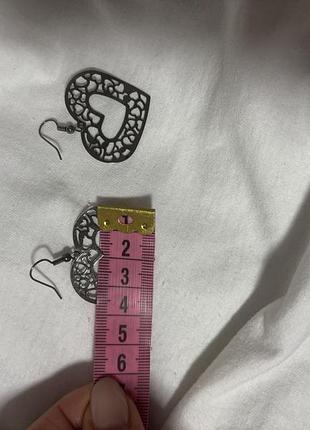 Сережки для жінок h&m серце сріблястий 3