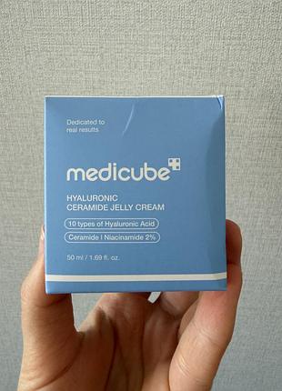 Medicube hyaluronic ceramide jelly cream 50 ml — крем-гель для обличчя для зволоження та відновлення захисного бар'єру зневодненої та чутливої шкіри