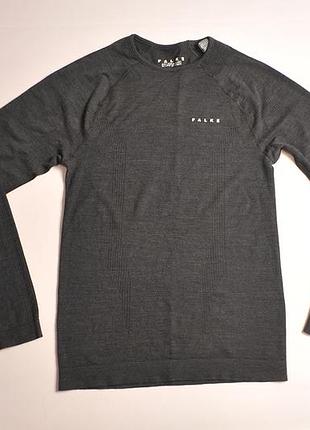Мужская кофта термокофта лонгслив с шерстью мериноса 56% falke wool tech ls shirt в виде icebreaker smartwool - l