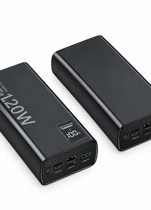 Повербанк powerbank 120w 60000 mah, з функцією швидкісної зарядки для ноутбука на телефона чорний