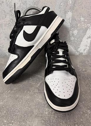Кеди шкіряні nike dunk low panda 100% оригінал
