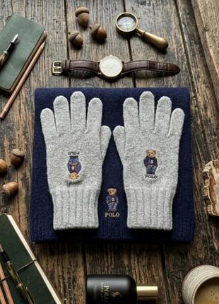 Перчатки от бренда polo ralph lauren bear