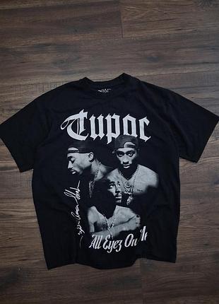 Черная винтажная футболка tupac (2pac) — all eyez on me