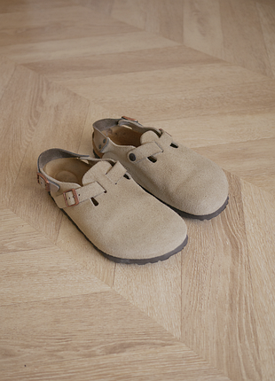 Клоги сабо оригинал birkenstock tokio ii taupe как boston с ремешком замша / regular fit 39
