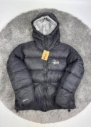 Пуховик stussy сірий