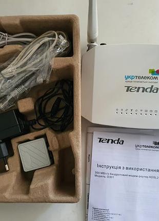Маршрутизатор модем роутер tenda d301 комплект