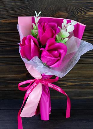 Букет троянд із мила beauty is flowery 12575 (малиновий)