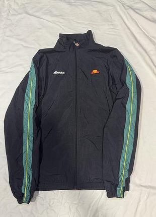 Куртка чоловіча ellesse чорна з зеленими смугами