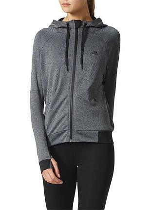Adidas спортивна жіноча легка кофта худі на блискафці з капюшоном