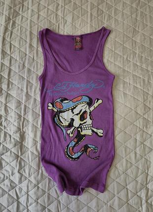 Женская майка ed hardy by christian audigier винтаж размер xs
