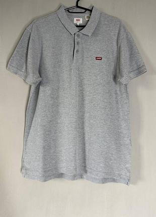 Чоловіча поло футболка levi’s original / базова сіра футболка-поло левіс (розмір l)